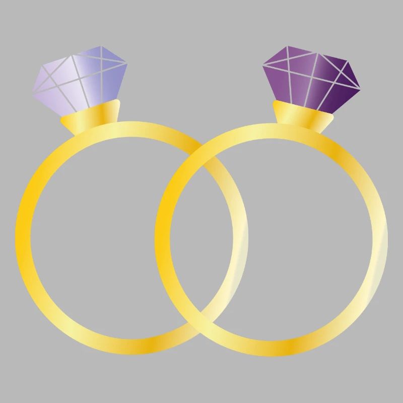 Deux bagues avec diamants violets