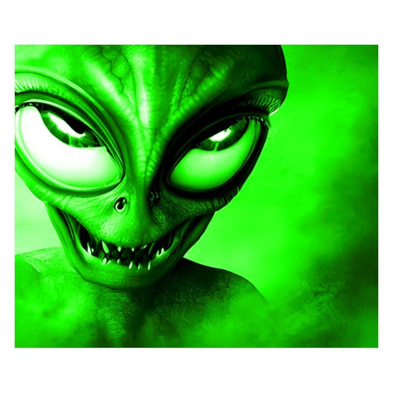 Alien with Sharp Teeth Design - Green