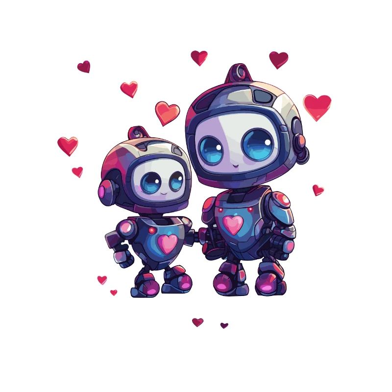 Roboter Mutter mit Kind Design