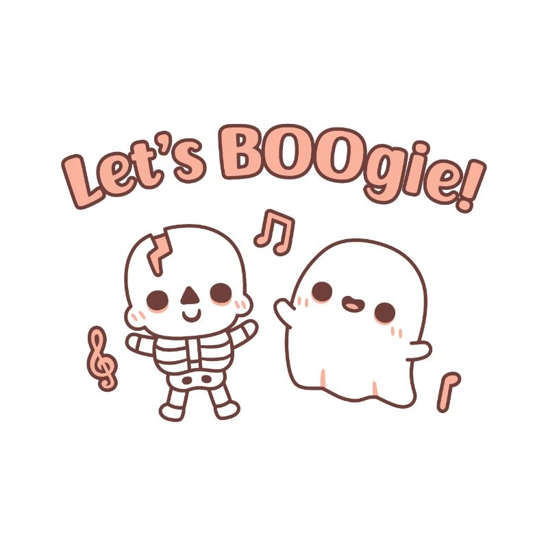 Cute Dancing Skeleton And Ghost Lets Boogie Funny