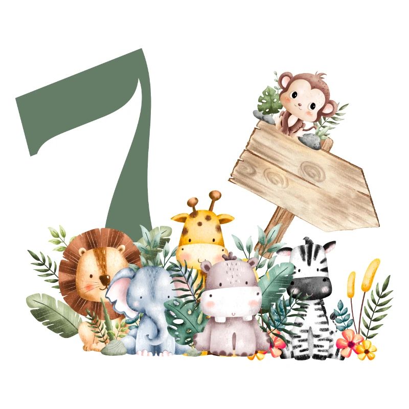 7th Birthday Personalized Safari