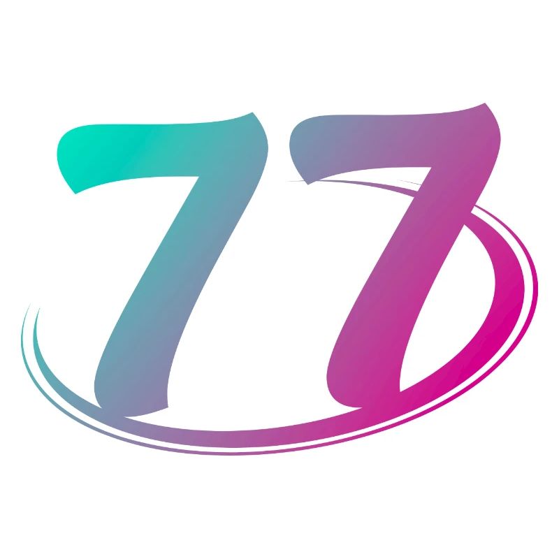 Numéro 77 multicolore