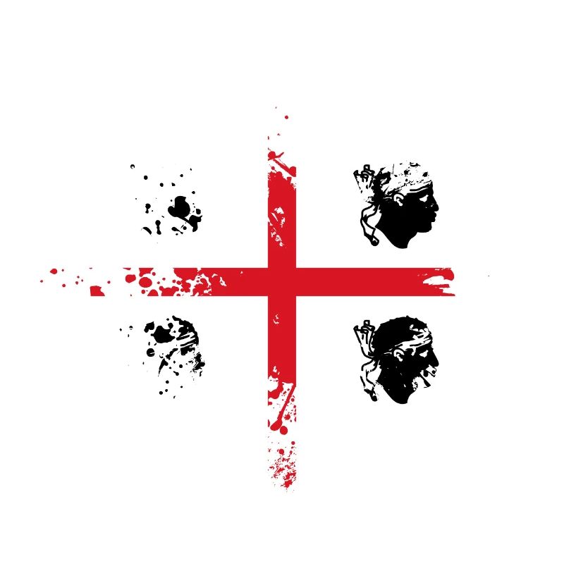 Sardinia Flag Klecks Sardinian Flag Spritzer