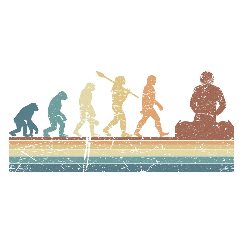 Evolution de l’homme DJ Techno Vinyl Retro Vintage