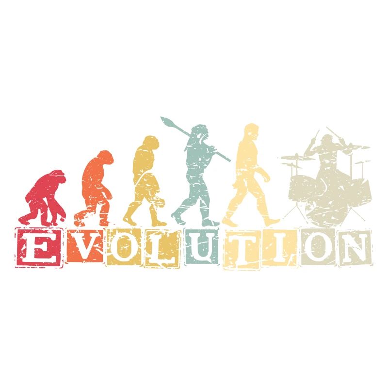 Human Evolution Guitar Band Retro Vintage