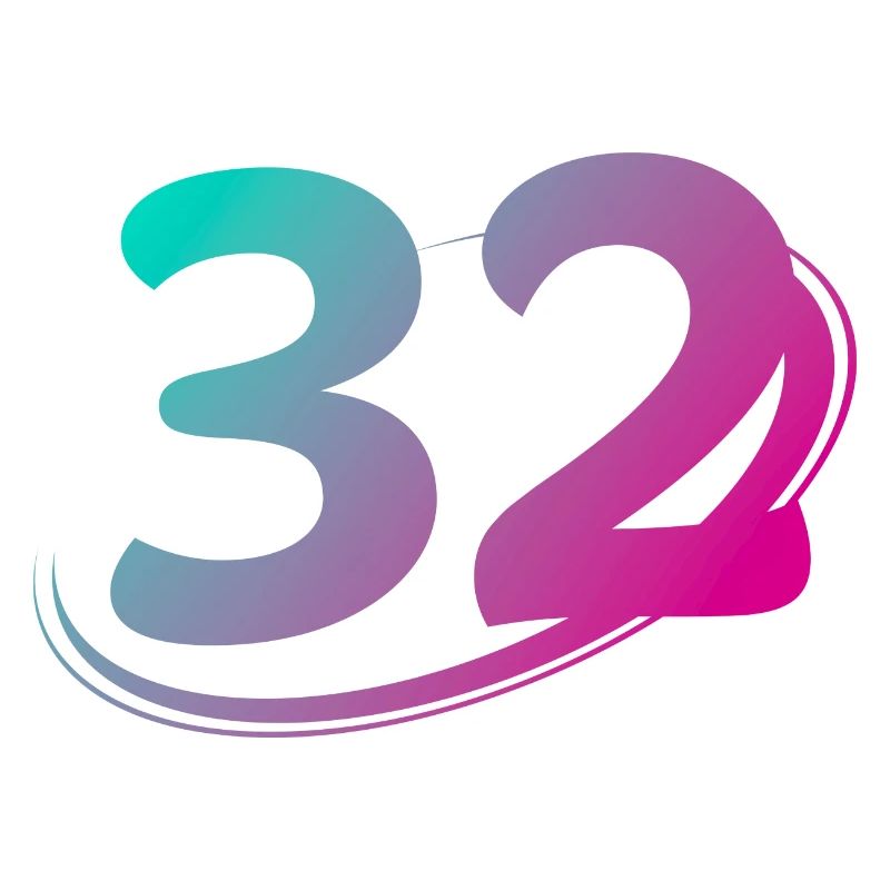 Numéro 32 multicolore