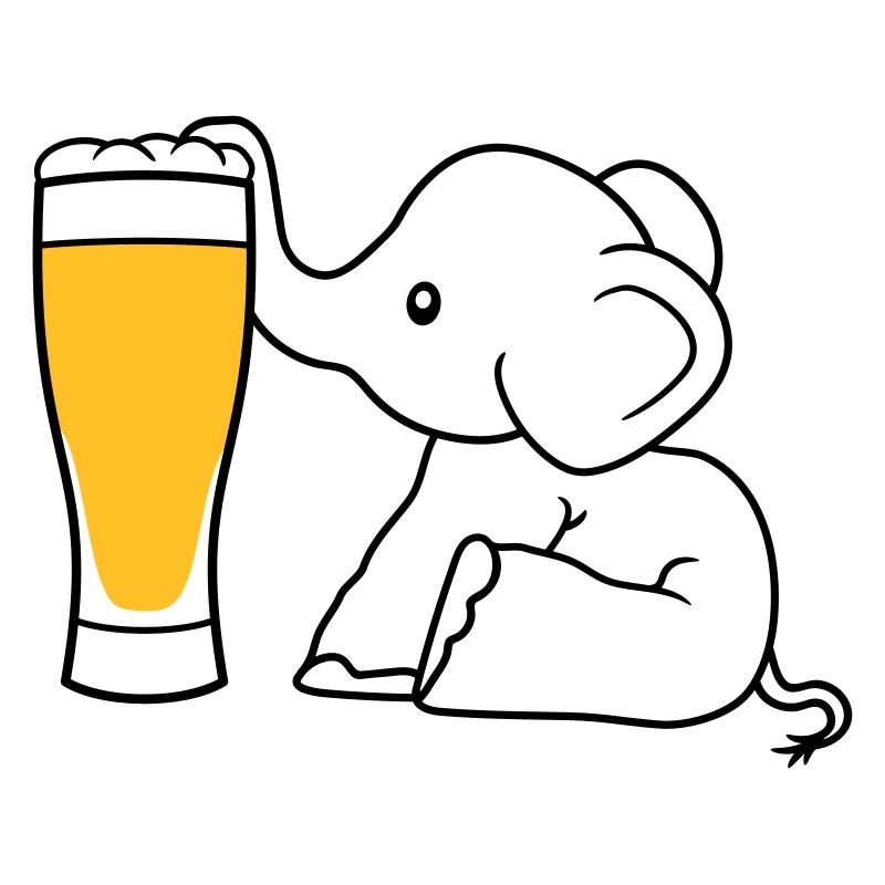 bière d'éléphant sucer l'alcool boire soif ivre