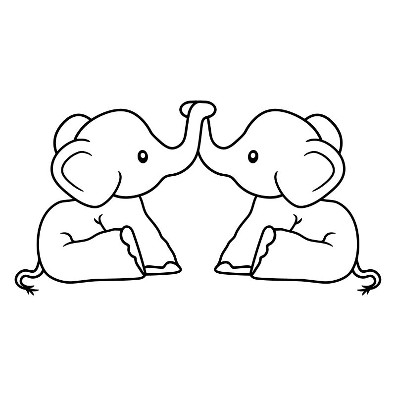 2 amis de l'équipe d'éléphant couple amoureux couples brued