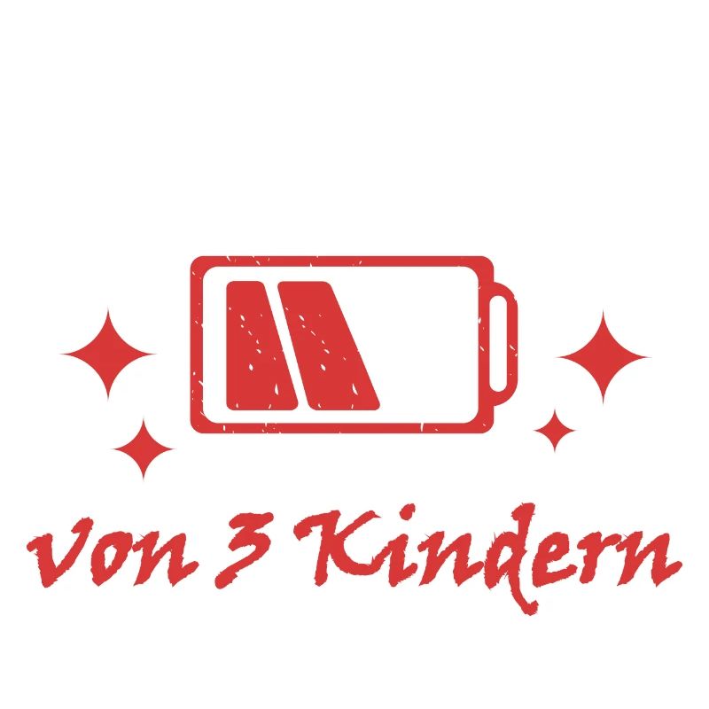 Akku leer Mama von 3 Kindern Mutter Muttertag Kind