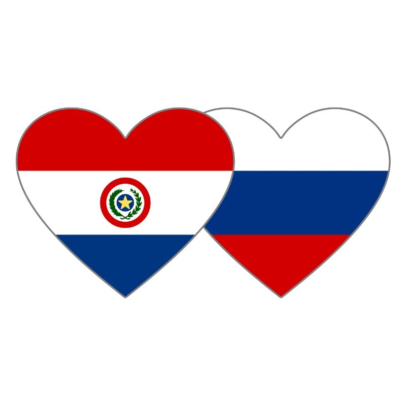 Paraguay Russie Drapeau du cœur