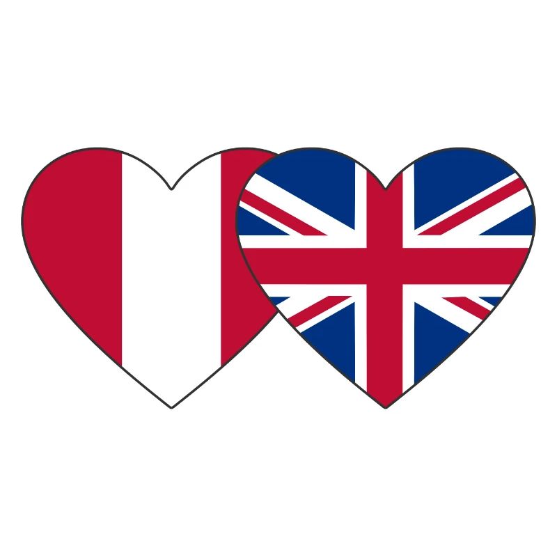 Pérou Angleterre Drapeau du cœur