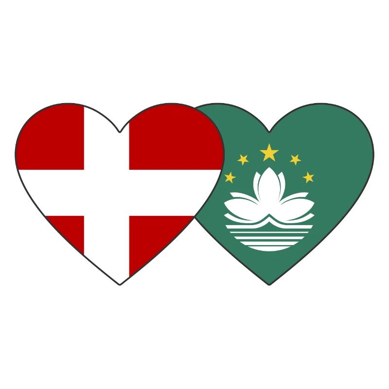 Danemark Cœur de drapeau de Macao