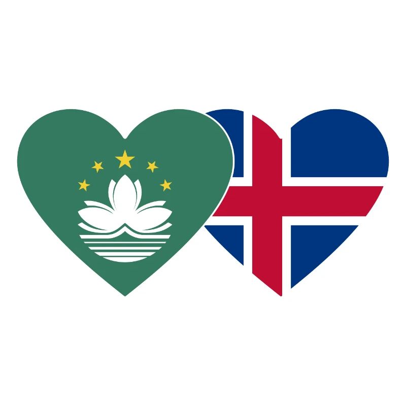 Cœur de drapeau de l’île de Macao