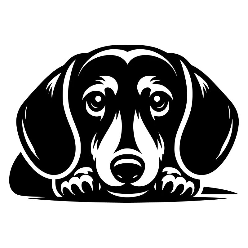 Reclining Dachshund Vector Design