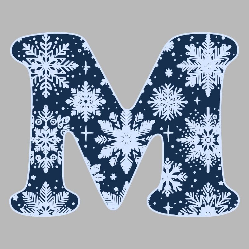 Buchstabe M Schneeflocken