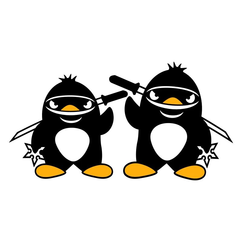 2 Pinguine Ninja Samurai Japanisch Katana Team Duo