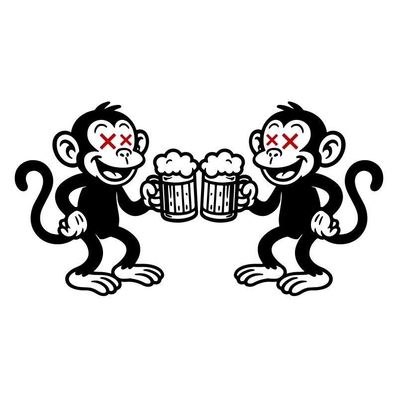 Beer Monkey Drinking