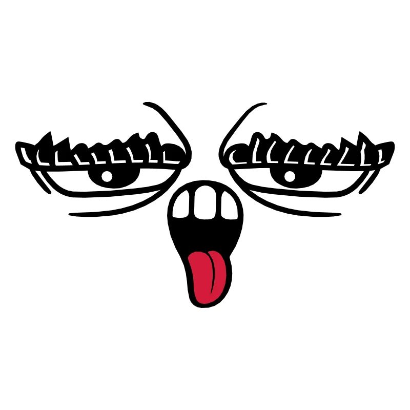langue sortir la bouche 2 sourcils yeux