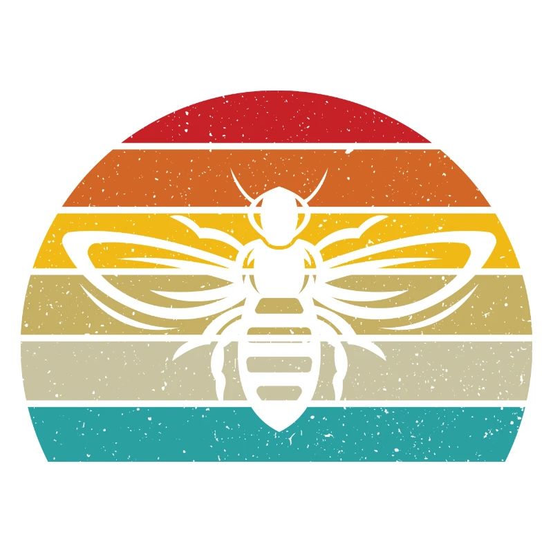 Bee retro sunset beekeeping beekeeper