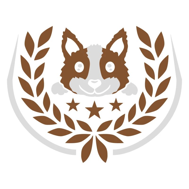 Emblem laurel wreath dog design