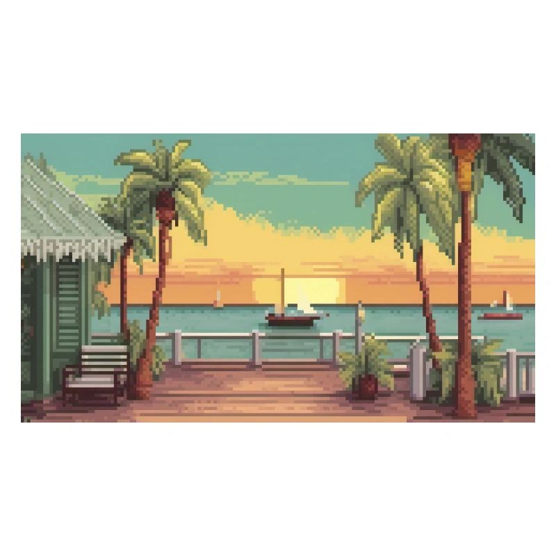Key West, Florida - Pixelkunst