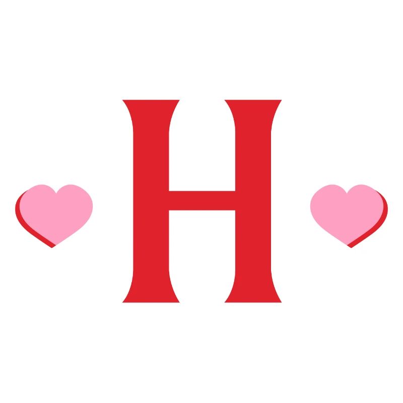 Buchstabe h rote Herzen