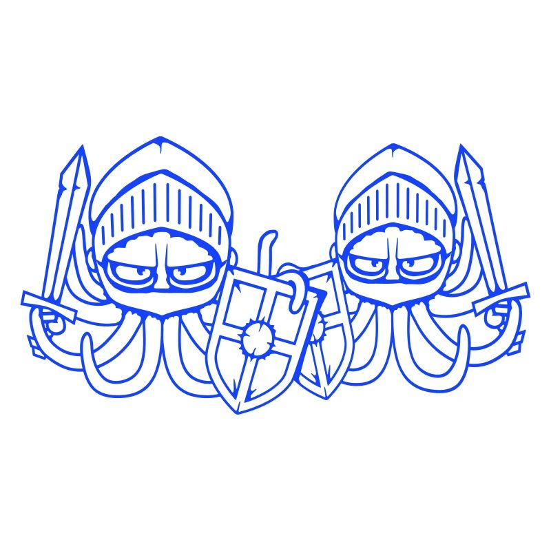 2 Octopus Knight Team Épée bouclier médiéval