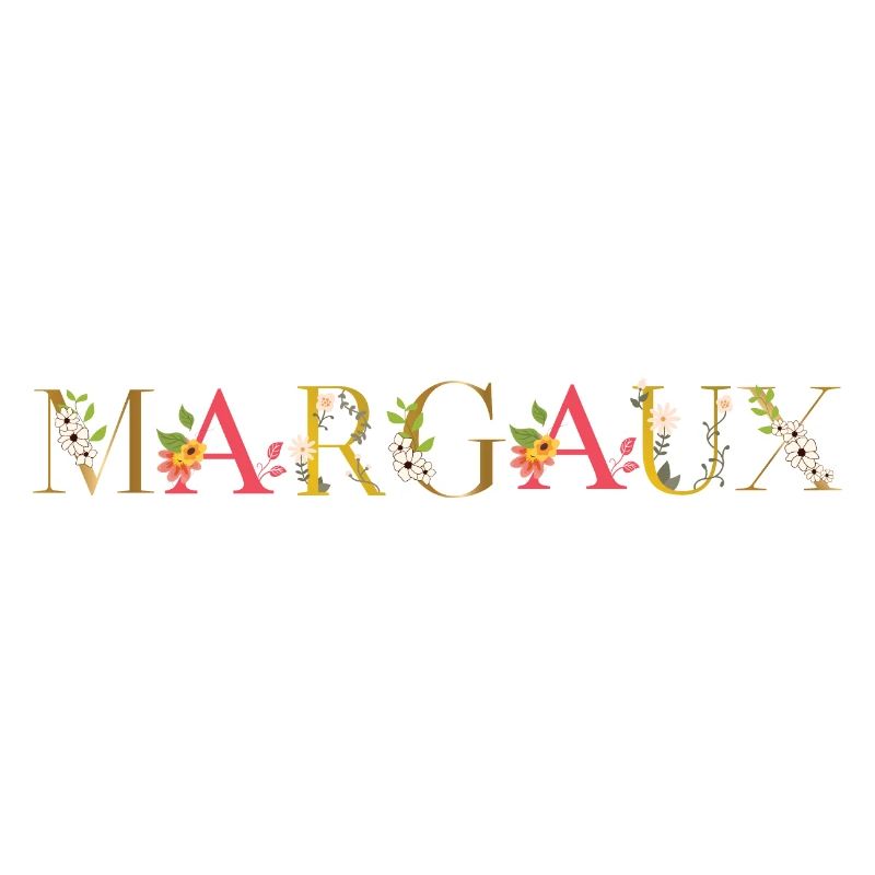 Le nom de MARGAUX décoré de fleurs