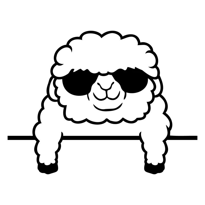 Schaf Hinter Zaun Mauer Sonnenbrille Schäfchen