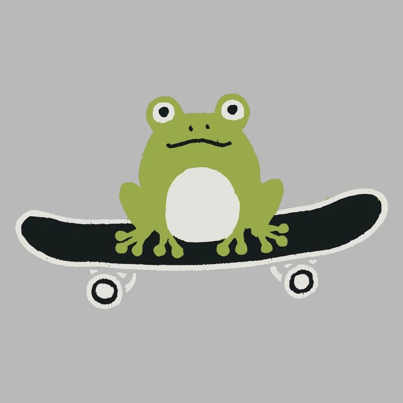 Skateboarding Frog