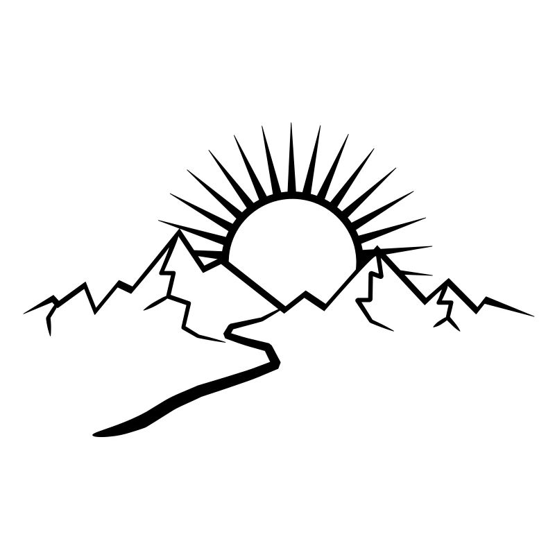 Berge Mit Wanderweg Und Sonne