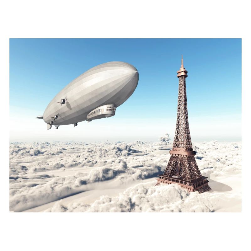 Zeppelin über dem Eiffelturm