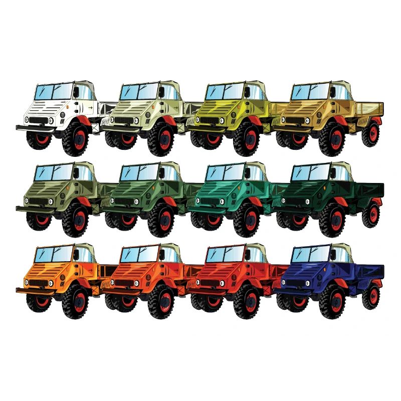 Colour palette Unimog - Oldtimer - Rainbow different