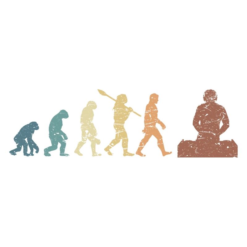 Evolution de l’homme DJ Techno Vinyl Retro Vintage