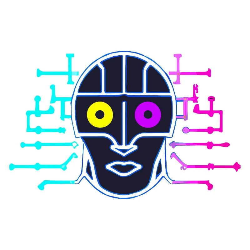 Neon Robot - Artificial Intelligence - Cyborg