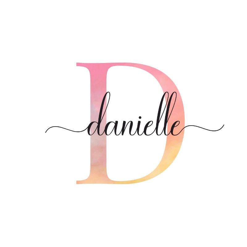 D| Monogram | Name | Danielle |Watercolor
