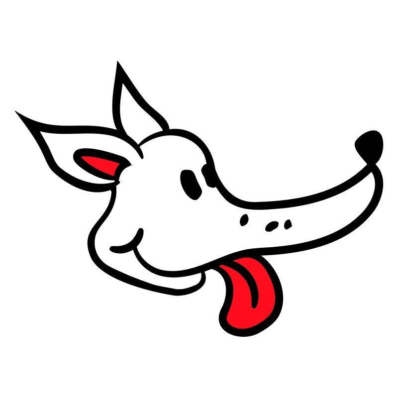 Visage de chien Drôle Mignon Langue Sortant Tête