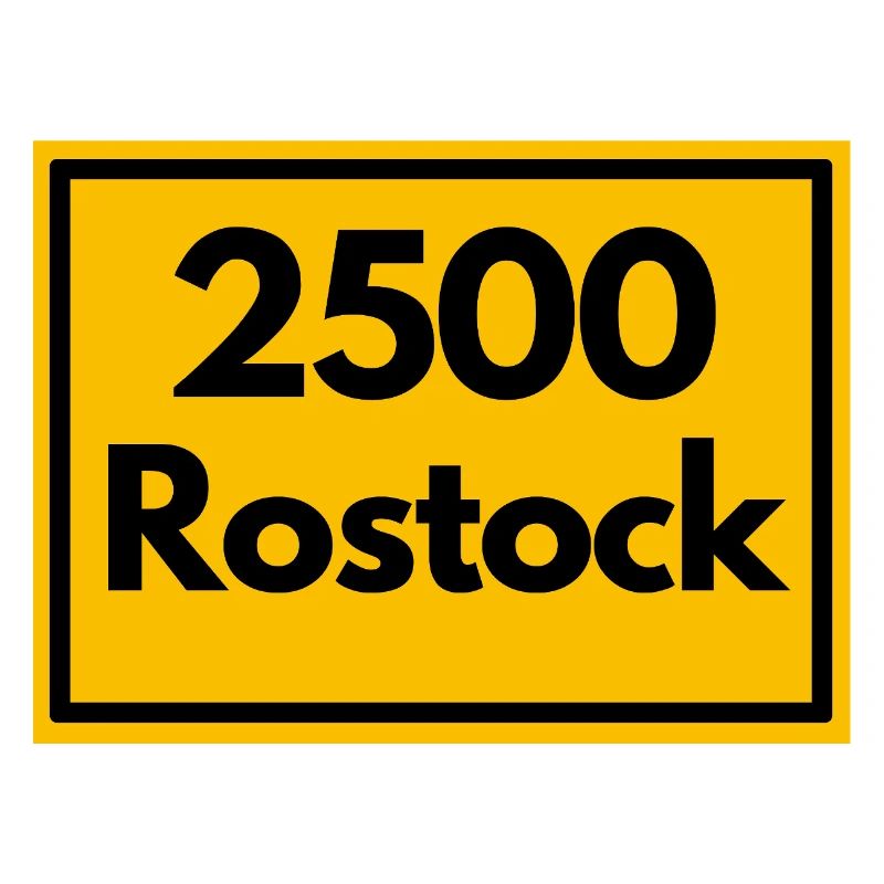 Panneau de la ville - puis rétro ancien code postal 2500 ROSTOCK