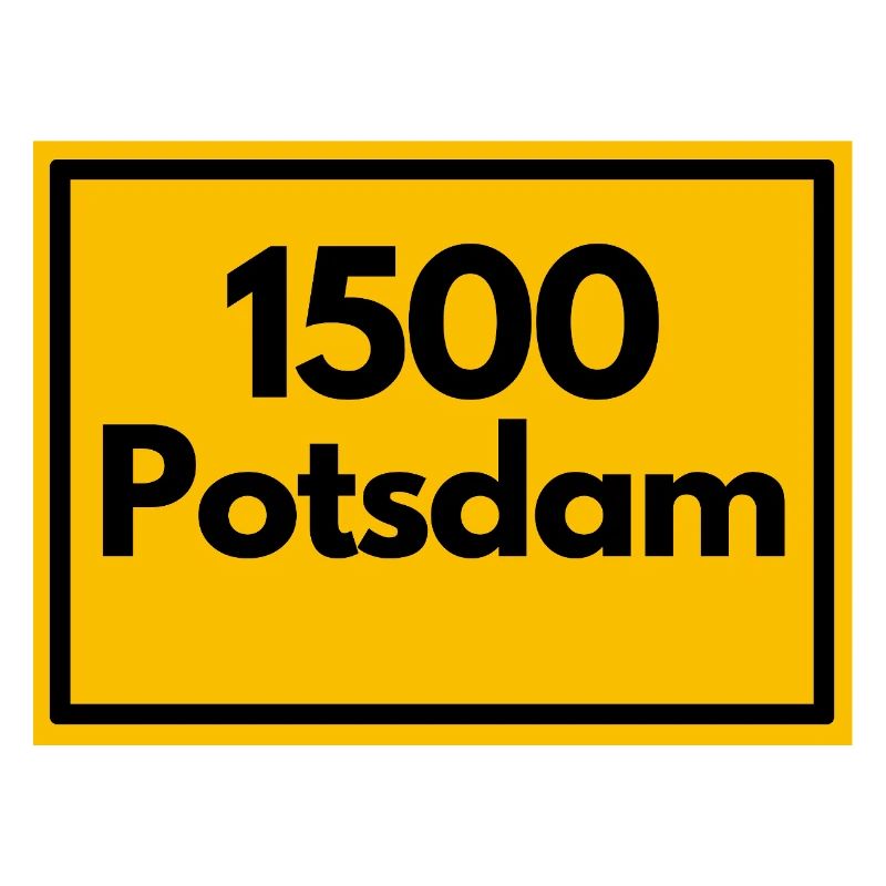 Panneau de lieu - puis rétro ancien code postal 1500 Potsdam