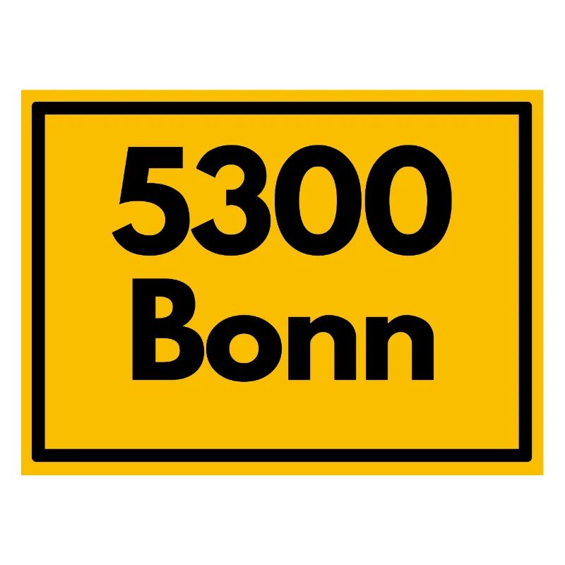 Town sign - then retro old zip code 5300 BONN