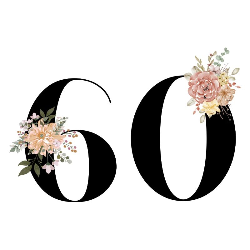 60e anniversaire fleuris (Cadeau de 60 ans)