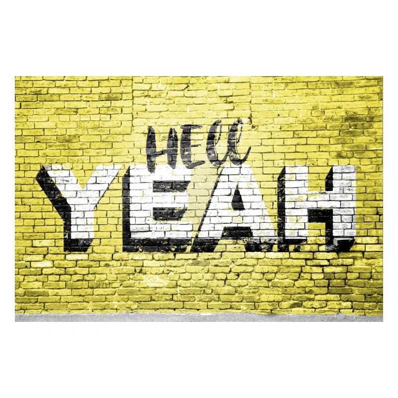 yes brick wall graffiti