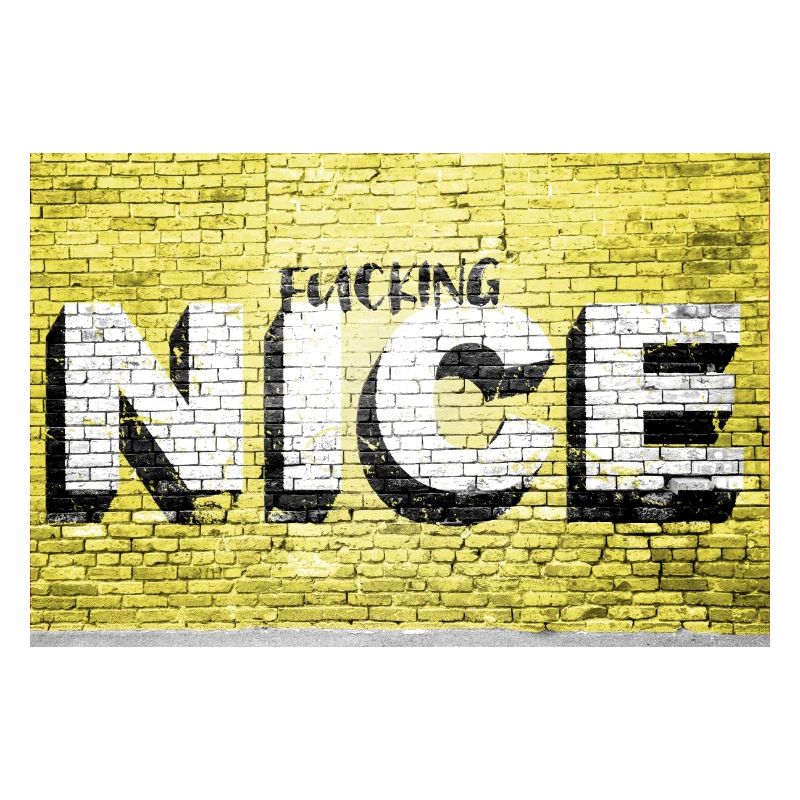 Fucking nice saying lettering Graffiti on Brick