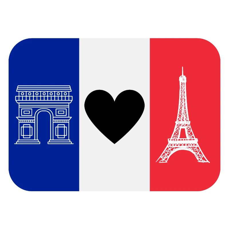 France monuments et drapeau bleu blanc rouge