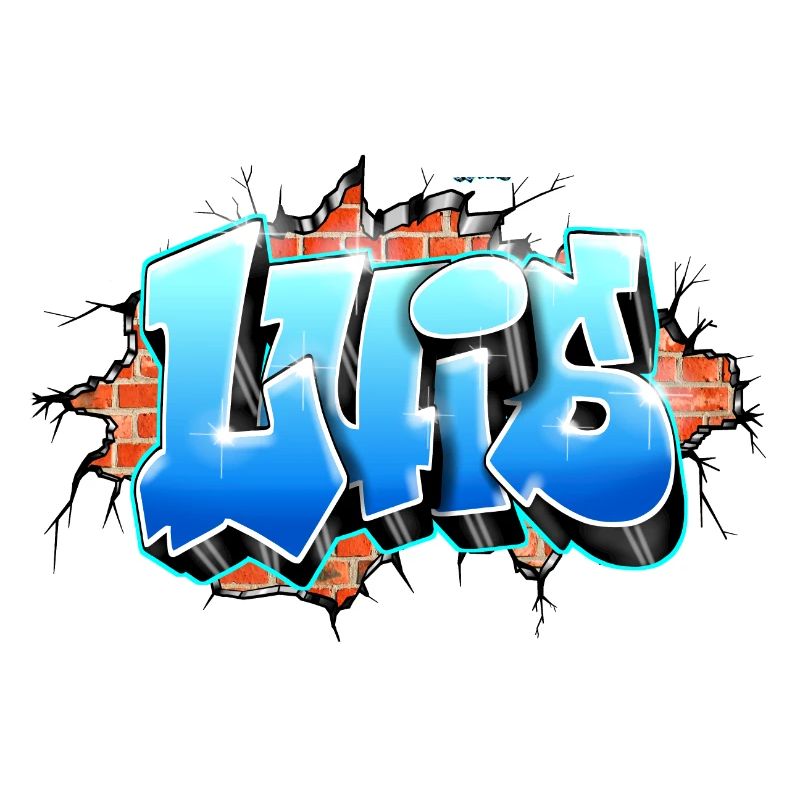 Luis Graffiti Name Printable on Everything/ Brick