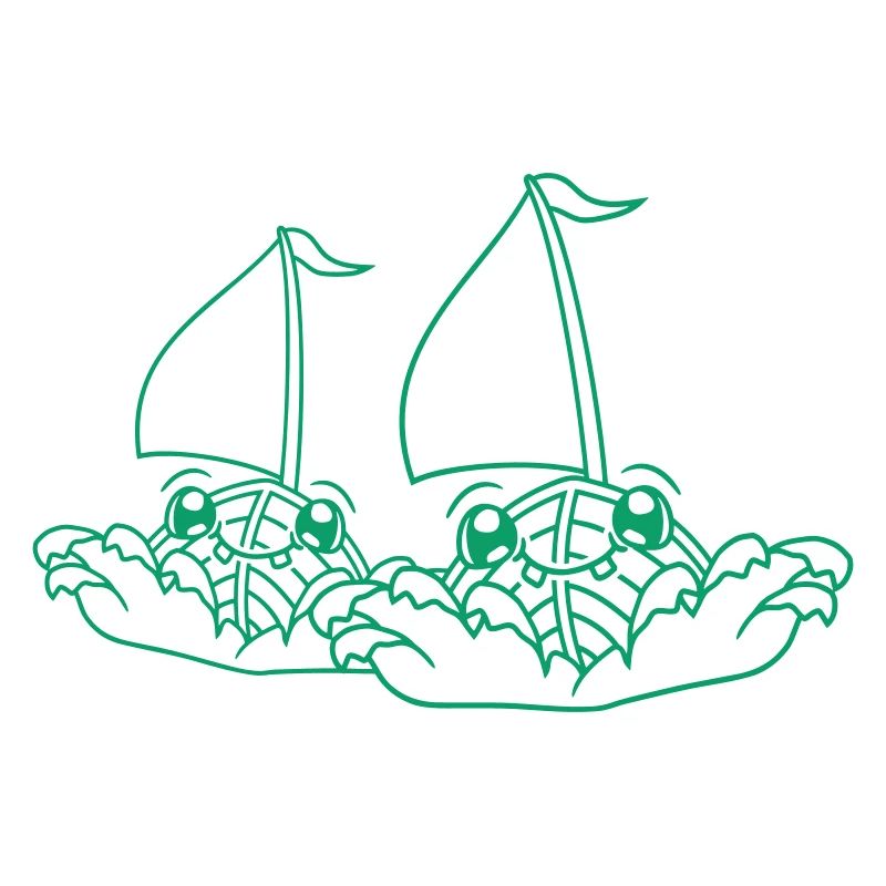 Two Sailing Ships Faces Cartoon Team Competition