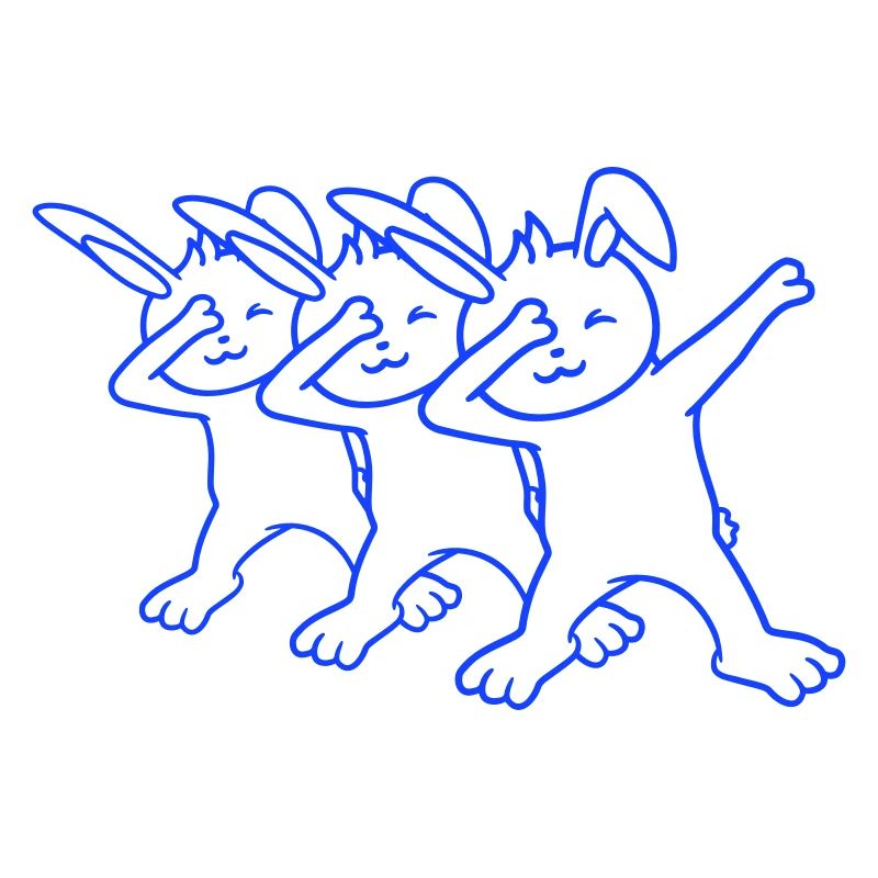 3 Hasen Dabbing Dab Dance Pose Tanzen Party Feiern