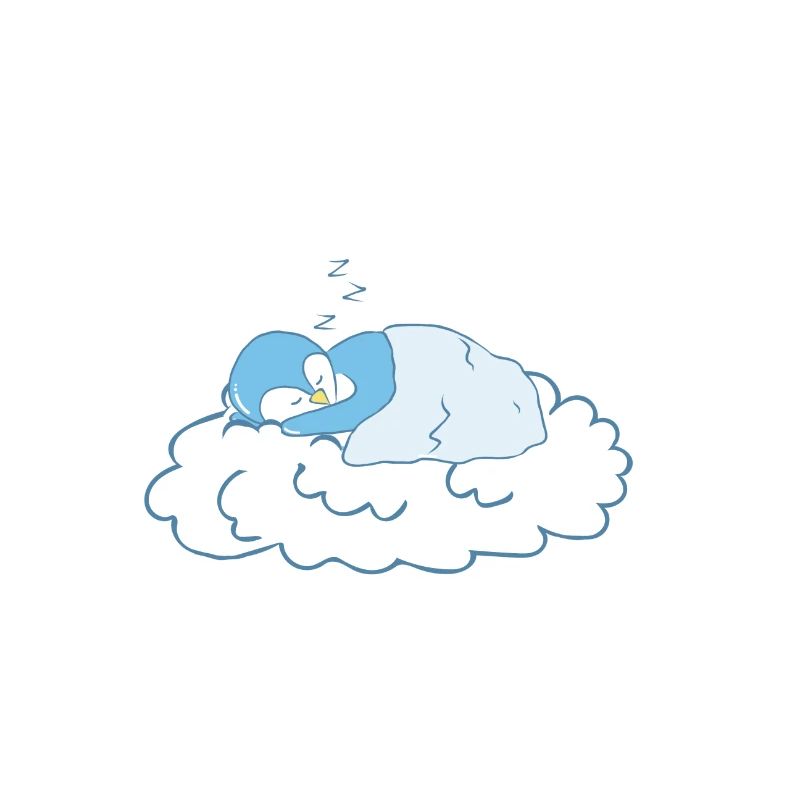 Penguin - sleeping - cloud