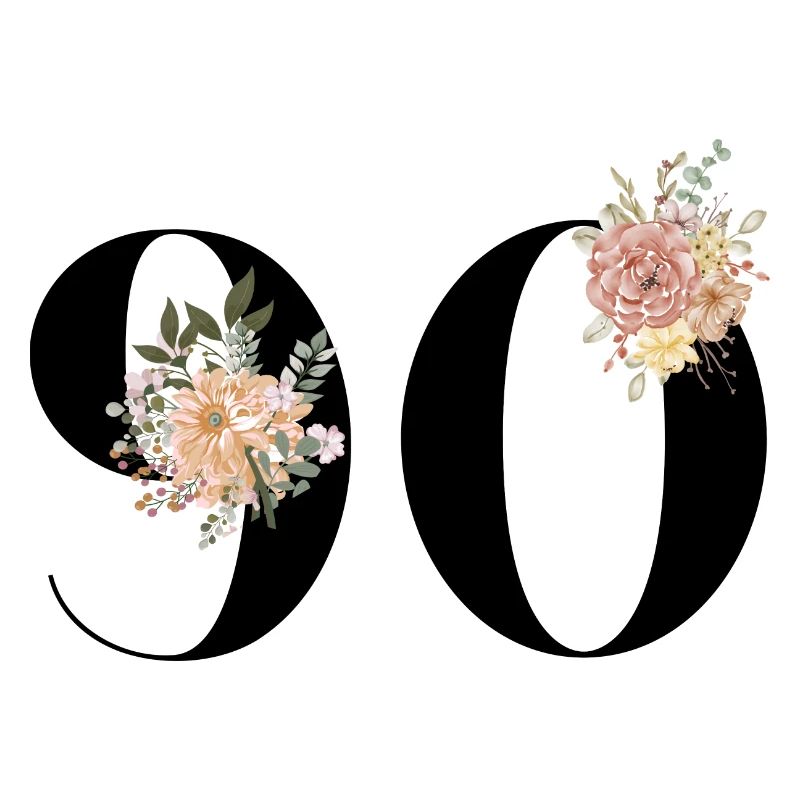 90e anniversaire fleuris (Cadeau de 90 ans)