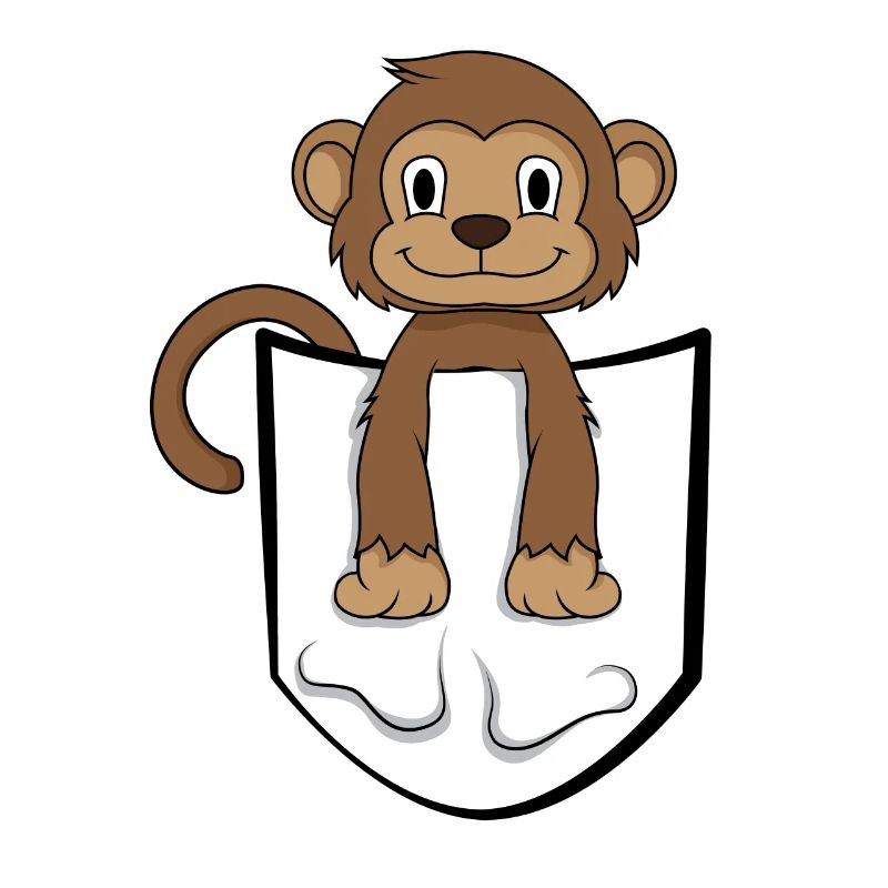 Lustiger Affe in Tasche Pocket Geschenkidee